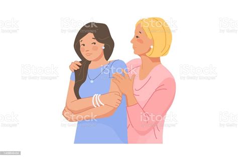 Ilustración De Romper Amigos Empatía Persona Consolando Al Mejor Amigo