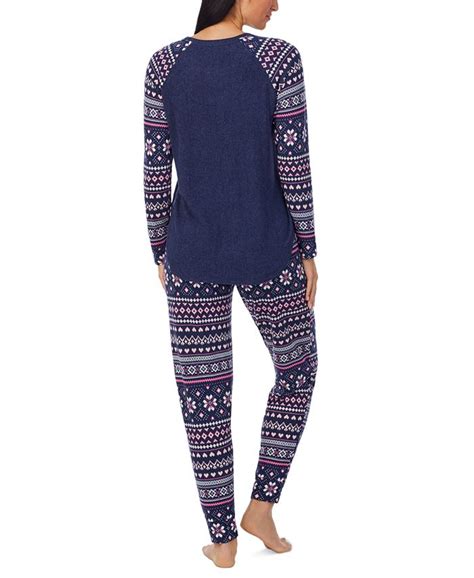 Cuddl Duds Womens Brushed Sweater Knit Long Sleeve Pajama Set Macys