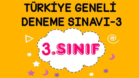 3 Sınıf Türkiye Geneli Kazanım Değerlendirme Sınavı 3 İlkokul Evim