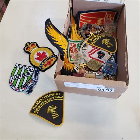 Tray Of Patches And Pins Some Vintage