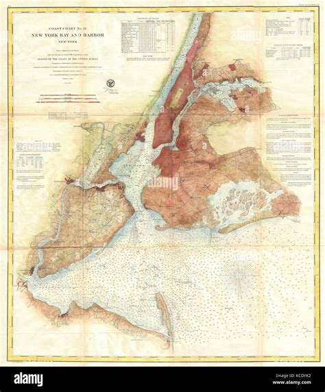 1861 Uscs Map Of New York City Bay And Harbor Stock Photo Alamy