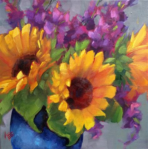 Daily Paintworks Original Fine Art Krista Eaton Sunflower Art