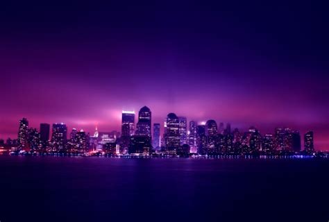 Wallpaper City Skyline During Night Time Background Download Free Image