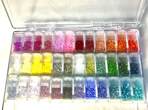 36 Colors 180 Gr Miyuki Delica Mix Size 11 0 Japanese Seed Etsy Bead Storage Miyuki Delica