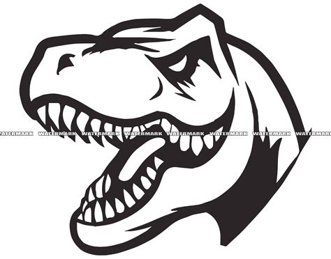 Dinosaur Trex Head Mascot 2 Svg Cut File Dxf Png Clipart Etsy Australia