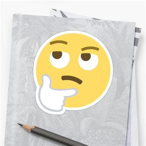 Thinking Emoji Sticker By Stamus Redbubble