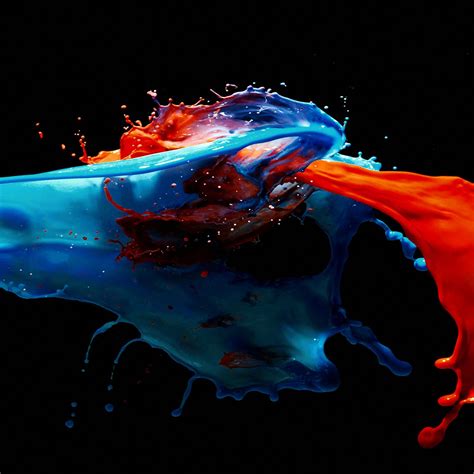 Paint Splash Art Illust Dark Blue Red Ipad Air Wallpapers Free Download