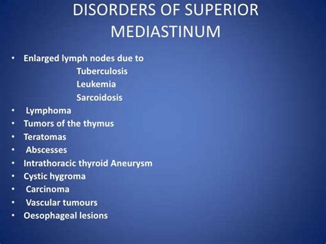 Anatomy Of Mediastinum And Its Disorders