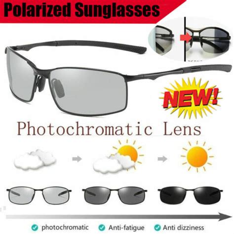 Men S Photochromic Sunglasses With Polarized Lens New Ebay