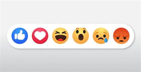 Premium Vector Facebook Reactions Symbol Icons Set