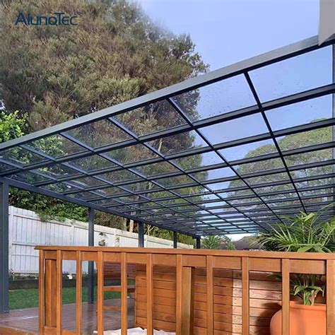 Aluminum Waterproof Patio Awning Polycarbonate Terrace Roof Gutter