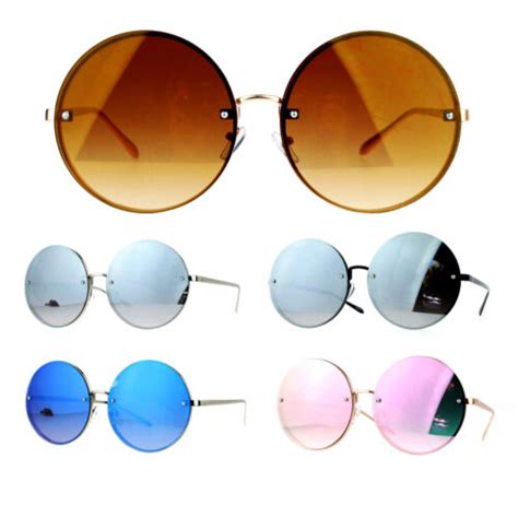 Sa106 Unique Rimless Oversized Hippie Round Circle Lens Sunglasses Ebay