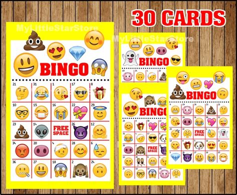 Emoji Bingo Cards Printable Free Printable Worksheet