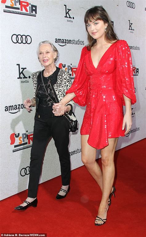 Dakota Johnson Brings Her Famous Grandmother Tippi Hedren 88 To La Premiere Of New Film
