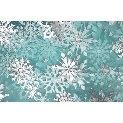 Rtc Fabrics Chinatex Holiday Snowflakes Fabric Sheer Blue Fabric Per