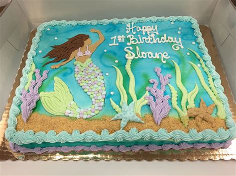 Mermaid Cake Done In Buttercream Mermaid Birthday Cakes Mermaid