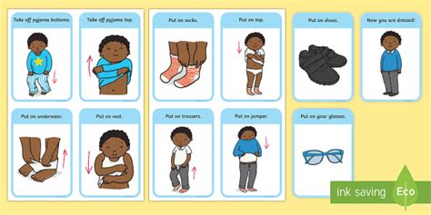 Getting Dressed Routine Cards Boys Visual Timetable Sen