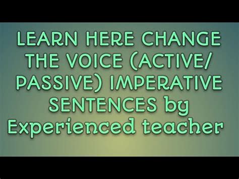 Exercises for practising the simple present passive (the house is built.) exercises for practising the simple past passive (the house was built.) exercises for practising the perfect passive (the. Learn Here Change the Voice (Active/Passive Voice ...