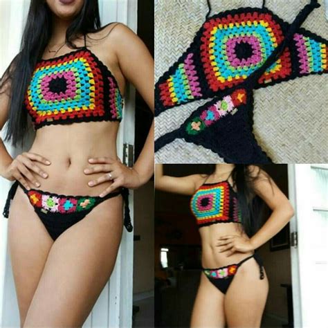 Trajes De Ba O Crochet Ropa Interior De Ganchillo Sujetador En