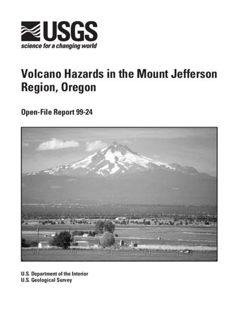 Pdf Volcano Hazards In The Mount Jefferson Region Oregon Richard