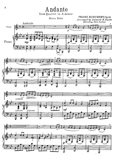 Andante Horn In F Solo With Piano By Jw Pepper Sheet Music