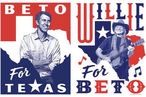 Limited Edition Official Campaign Beto Posters Willie For Beto And