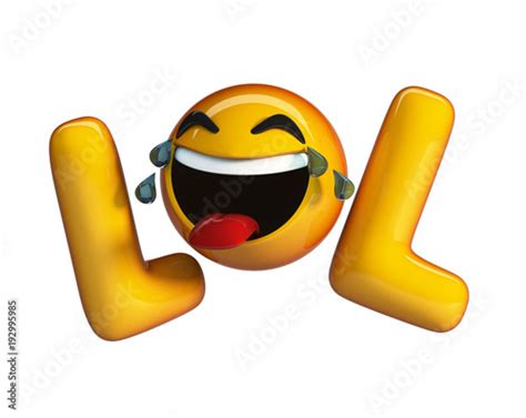 Lol Emoji Internet Slang Acronym With Laughing Emoticon 3d Rendering
