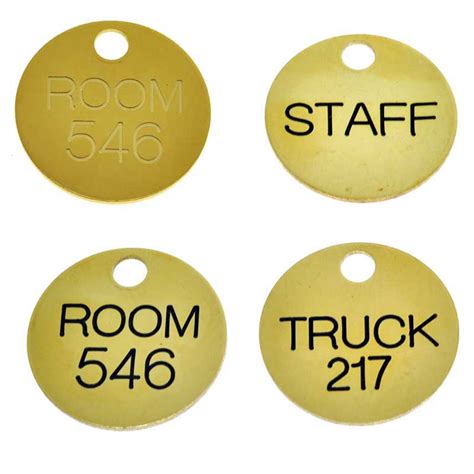 Solid Brass 125 Round Custom Engraved Tag