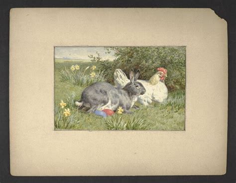 Rabbit Hen And Blue And Red Egg Nister Ernest Collins Charles