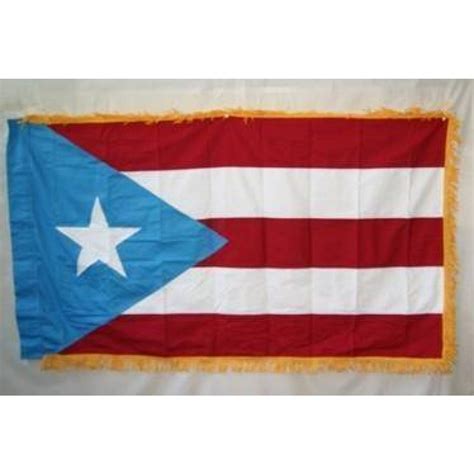 Light Blue Puerto Rico With Fringes Cotton Flag X Ft Ultimate Flags