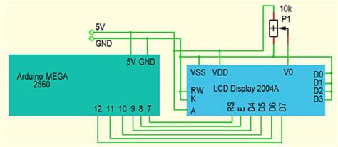 Der wirkzusammenhang ergibt sich durch die verfolgung der kennzeichnungen zusammengehöriger teile. LCD-Display 20x4 und Arduino