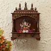 Buy Brown Wooden Wall Mounted Mandir Online in India at Best Price ...