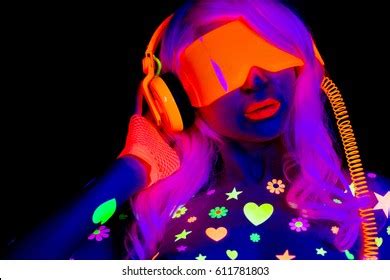 Glow Uv Neon Sexy Disco Female Stock Photo Shutterstock