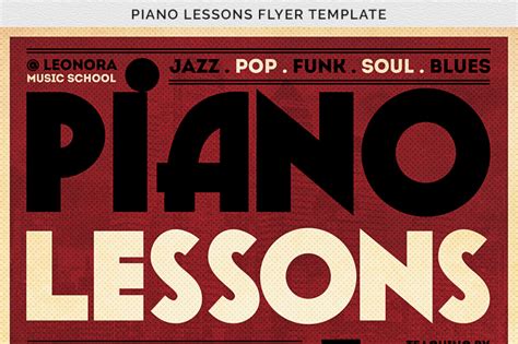 Music lessons flyer template | mycreativeshop. Piano Lessons Flyer Template By Thats Design Store | TheHungryJPEG.com