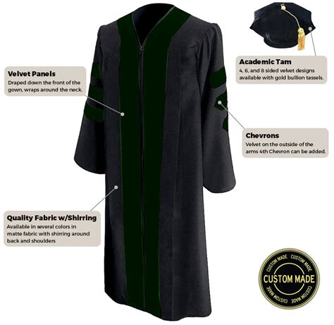 Affordable Doctoral Gown Hood And Tam Packages Graduation Attire