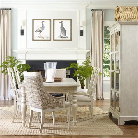 I tend to lean a little more to the formal, shabby chic side in this room. Coastal Chic in white! Woven water hyacinth, and seeded ...