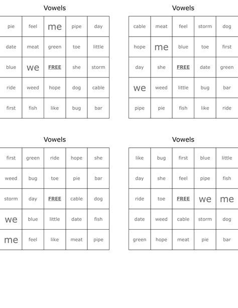 Vowels Bingo Dinotube Fr