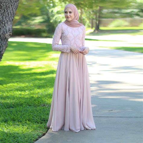 Blush Pink Muslim Evening Dresses 2017 Pearls Turkish Formal Dress Abiye Dubai Prom Dress