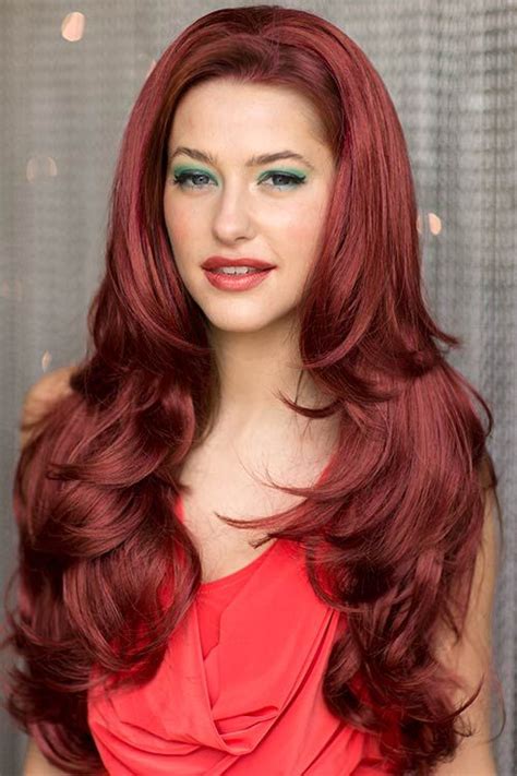 Red Wavy Half Wig Hairpiece Extension 34 Wig Victoria Brunette