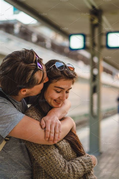 Meeting Of Lovers Featuring Train Station And Couple Photo