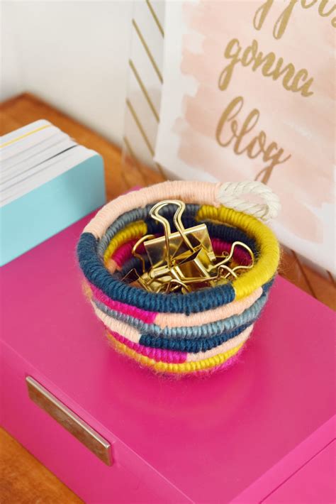 Diy Mini Yarn Wrapped Rope Bowl Club Crafted And Design