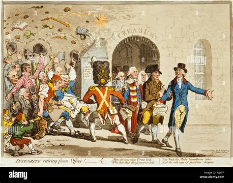 British Political Cartoon James Gillray 1801 Integrity Retiring