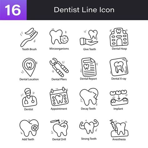 Premium Vector Dentist Doodle Style Hand Drawn Set 04