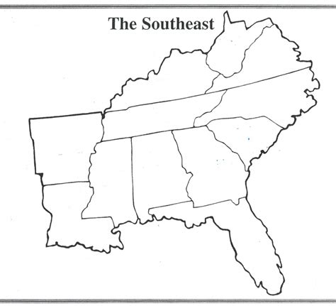 Printable Blank Map Of The Southeast Region Images And Photos Finder