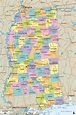 Political Map of Mississippi - Ezilon Maps