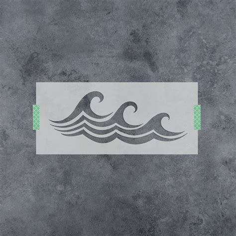 Waves Stencil Reusable Diy Craft Stencils Of Waves Etsy