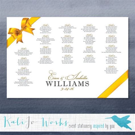 Printable Wedding Seating Chart Eianisabella Design By Kalijoworks