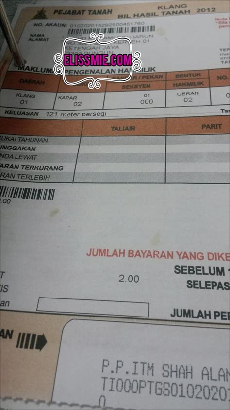 Semak cukai tanah ptg selangor. Cukai Tanah Klang Selangor - Umpama j