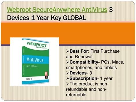 Ppt Webroot Secureanywhere Antivirus 3 Devices 1 Year Key Global