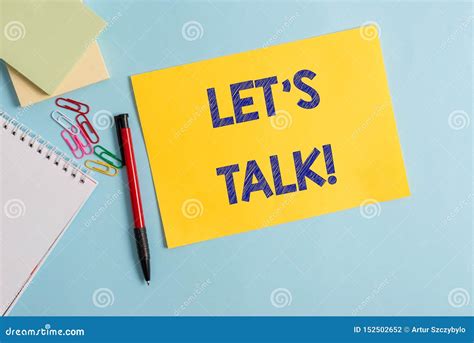 Writing Note Showing Let S Is Talk Business Photo Showcasing